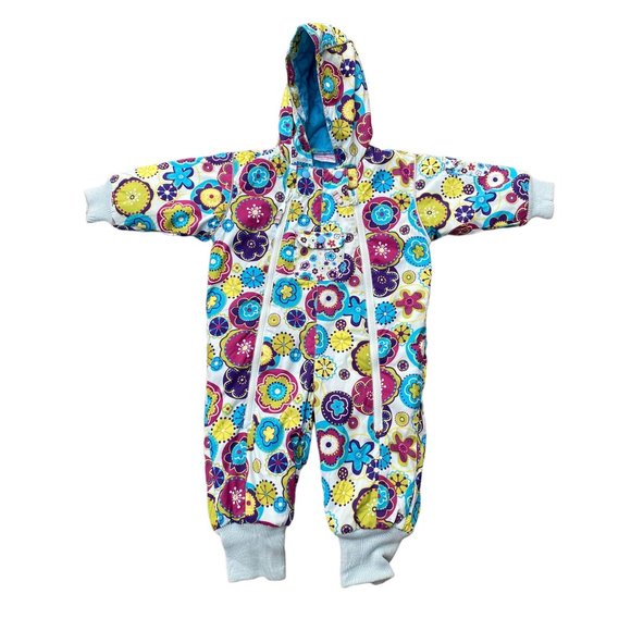Hanna Andersson Floral Quilted One-Piece Snowsuit Double Zip Funky-18-24 mos - Picture 16 of 16